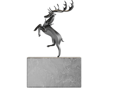现代跳跃的麋鹿雕塑雕刻