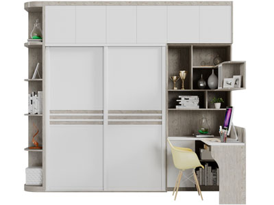 现代延伸书桌的衣柜3d模型 现代延伸书桌的衣柜