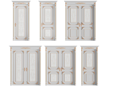 欧式装饰雕花的平开门