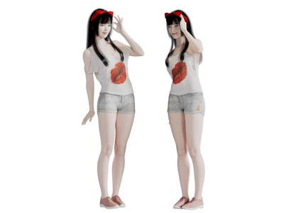 打手势的女孩子女人