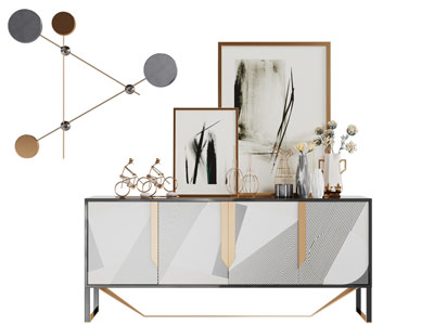 现代轻奢玄关柜边柜