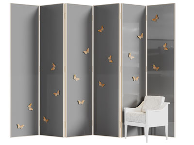 现代装饰蝴蝶的屏风