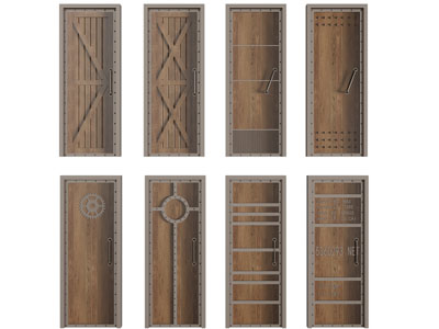 工业风实木平开门