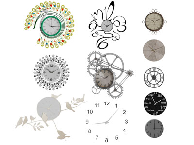 现代个性装饰钟表挂件3d模型 现代个性装饰钟表挂件