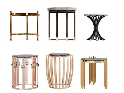 现代轻奢茶几边几3d模型 现代轻奢茶几边几