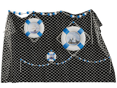 现代渔网墙饰挂件