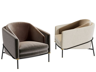 现代金属支架的单人沙发3d模型 现代金属支架的单人沙发