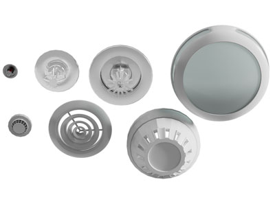 现代监控烟感喷淋出风口3d模型 现代监控烟感喷淋出风口