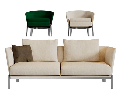 现代多人沙发休闲椅子