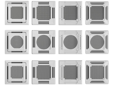 现代白色方形集成吊顶电风扇凉霸