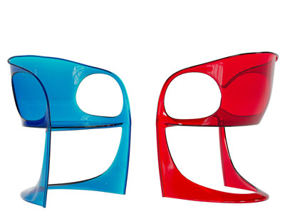 后现代透明彩色休闲椅子