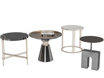 现代轻奢圆形茶几3d模型 现代轻奢圆形茶几