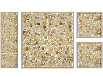 现代原木元素的墙饰挂件