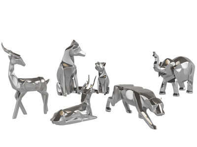 现代不锈钢几何抽象动物雕塑雕刻