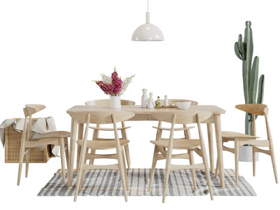 日式实木餐桌椅组合