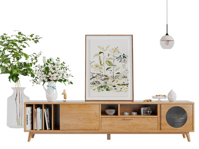 北欧实木电视柜