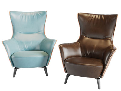 后现代皮质单人沙发3d模型 后现代皮质单人沙发