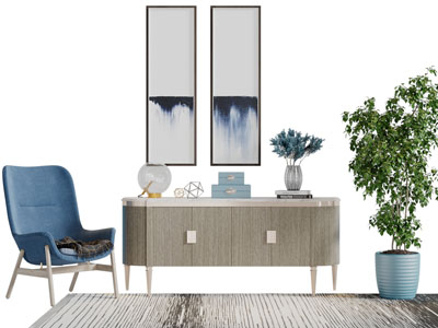 新中式电视柜休闲椅子