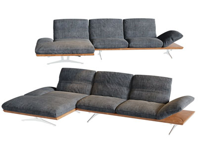 现代金属支架无扶手多人沙发