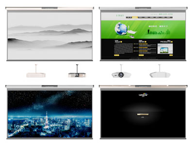 现代办公家用投影幕布3d模型 现代办公家用投影幕布
