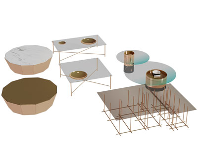 现代轻奢玻璃茶几3d模型 现代轻奢玻璃茶几