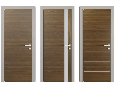 现代实木纹理的平开门