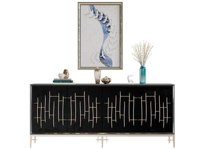 现代装饰金属元素的电视柜