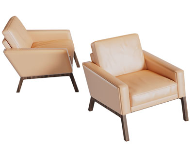 现代皮质单人沙发3d模型 现代皮质单人沙发