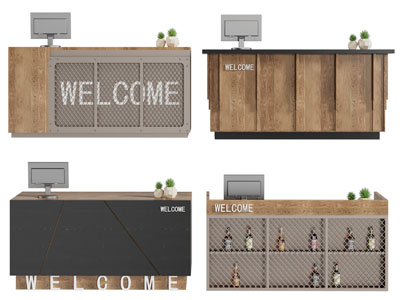 工业风前台接待台