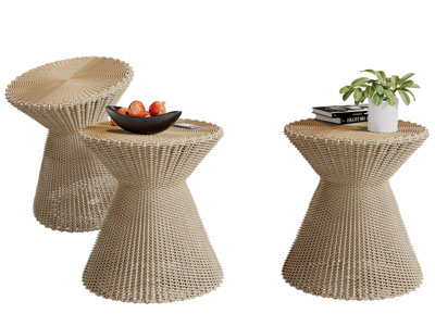 东南亚藤编茶几3d模型 东南亚藤编茶几