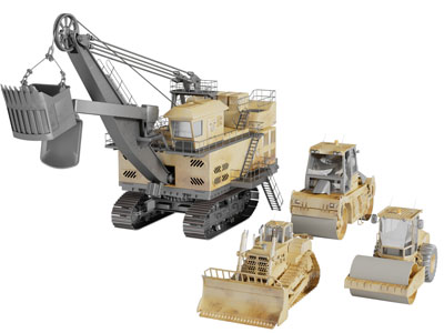 现代压路机铲车挖掘机工程车
