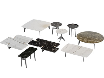 现代长方形茶几边几3d模型 现代长方形茶几边几