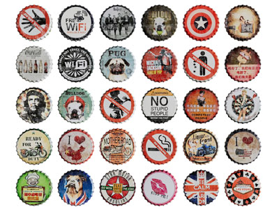 工业风瓶盖造型的装饰挂件