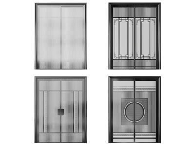 新中式玻璃推拉门