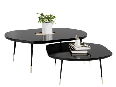 现代黑色茶几3d模型 现代黑色茶几