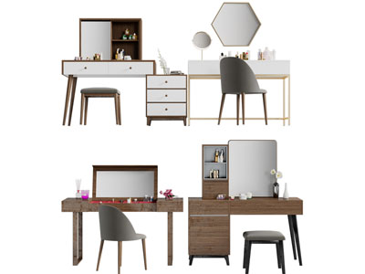 现代实木化妆梳妆台