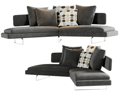 后现代转角多人沙发