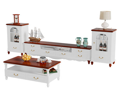 简欧电视柜边柜茶几