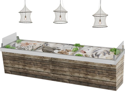 现代超市便利店海洋生鲜摆台货架3d模型 现代超市便利店海洋生鲜摆台货架