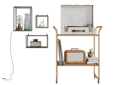 工业风双层金属收纳架