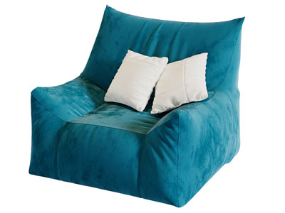 现代蓝色布艺懒人沙发