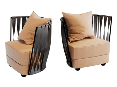 现代休闲单人沙发3d模型 现代休闲单人沙发