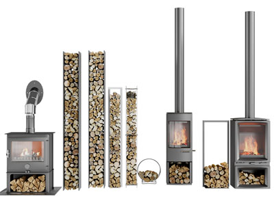 北欧木材柴火金属壁炉