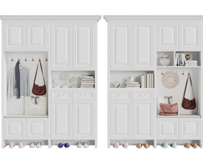 简欧白色玄关装饰鞋柜