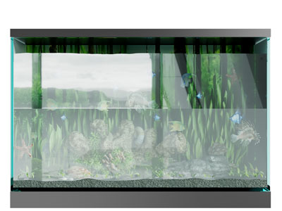 现代长方形鱼缸