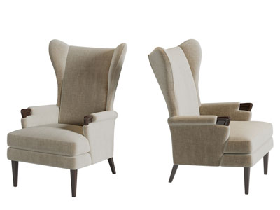 美式高靠背单人沙发3d模型 美式高靠背单人沙发