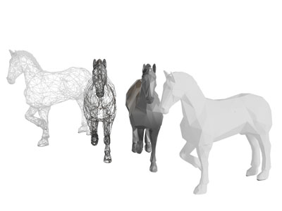 现代抽象几何马匹雕塑雕刻