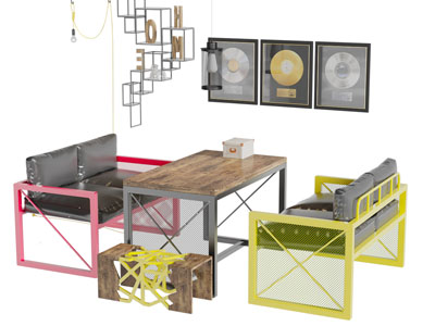 工业风餐桌椅组合