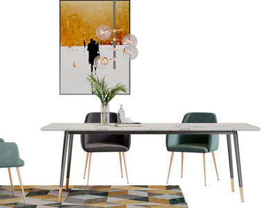 现代轻奢餐桌椅组合