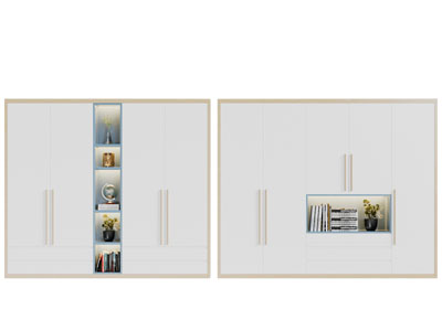 现代中间镂空衣柜3d模型 现代中间镂空衣柜